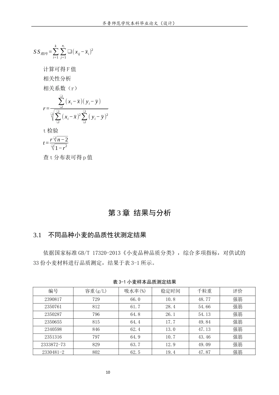 26年WH生物科学本科 小麦品种籽粒外观品质与部分品质性状的相关性分析16.65-AI3.44-约10202字符(8850字).docx_第10页
