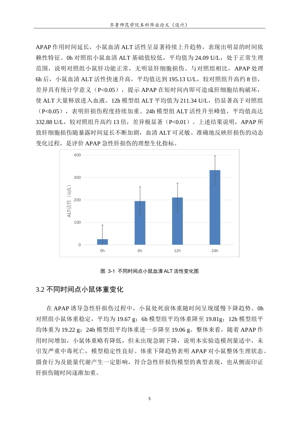 26年WH食品质量与安全本科 APAP致小鼠急性肝损伤模型中肝脏系数与ALT的变化研究13.03-AI76.27-约12424字符.doc_第8页