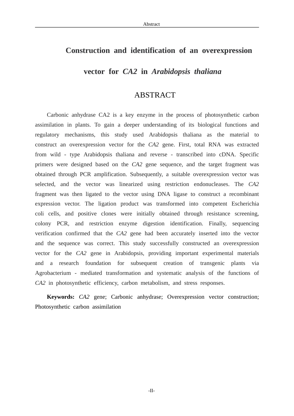 26年WH生物科学本科 拟南芥CA2过表达载体的构建及鉴定21.92-AI39.74-约12638字符(10478字).docx_第2页