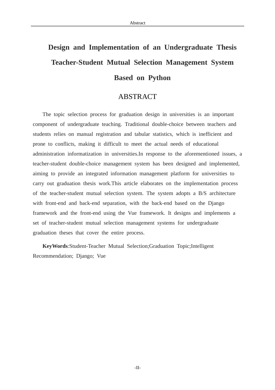 26年WH计算机科学与技术本科 基于Python的本科毕业论文师生双选管理系统的设计与实现21.2-AI70.02-约14065字符(13700字).docx_第2页