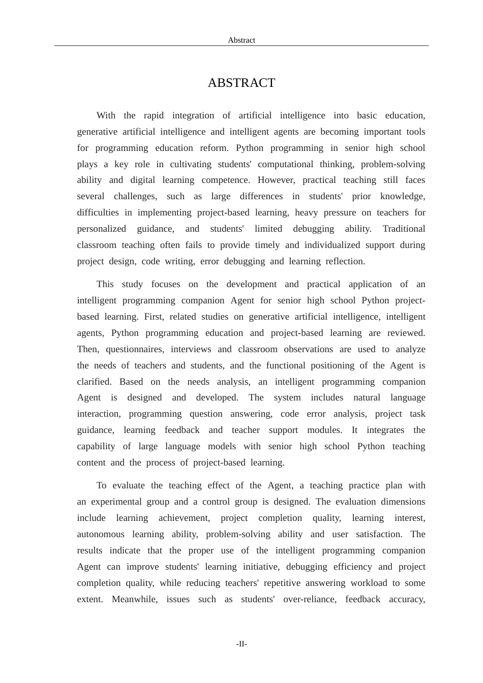 26年WH计算机科学与技术本科 面向高中 Python 项目式学习的智能编程伙伴 Agent 开发与实践2.68-AI60.46-约22464字符.doc_第2页