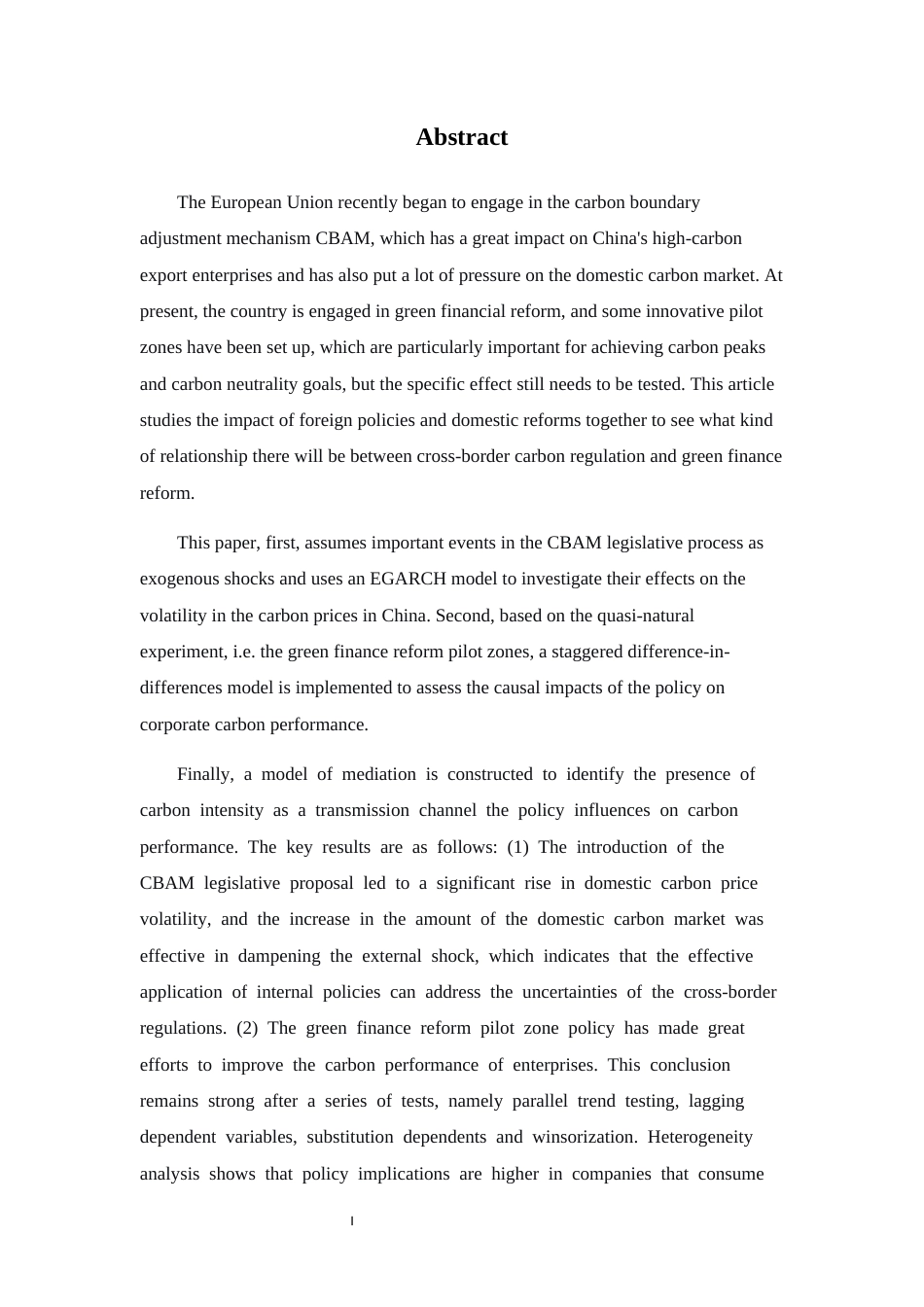 26年WH商务英语(国际金融) 跨境碳监管与绿色金融改革创新的协同效应基于企业碳绩效的准自然实验2.72- A I17.01-约79816字符.docx_第3页