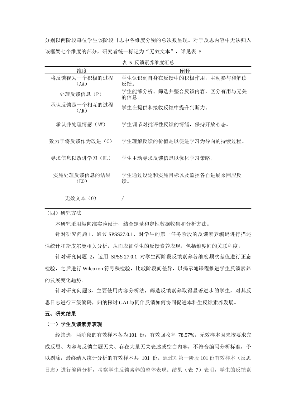 26年WH教育学 GAI与同伴形成性反馈如何协同提升本科生反馈素养4.04-AI23.74-约14271字符.docx_第7页