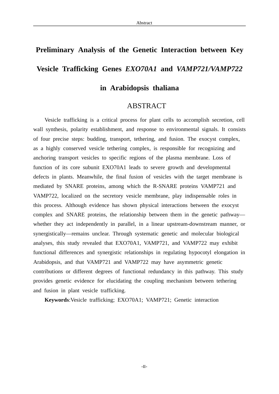 26年WH园林 拟南芥囊泡运输关键基因 exo70a1 与 vamp721vamp722 遗传互作关系的初步解析11.33-AI-约10586字符(7248字).docx_第3页