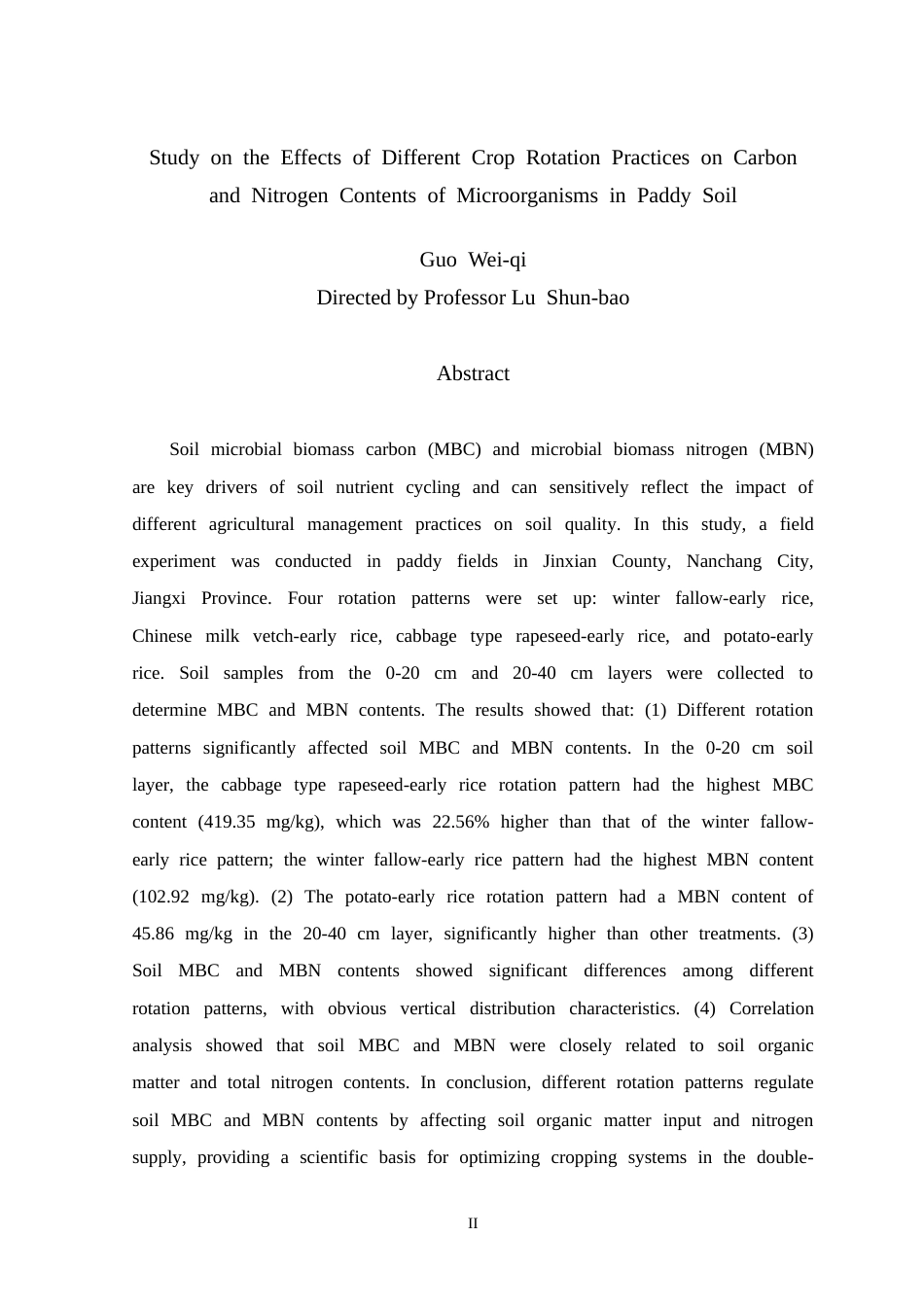 26年WH生物科学 不同轮作方式对水稻土壤微生物碳氮含量的影响研究17.43-AI7.66-约15895字符.doc_第2页