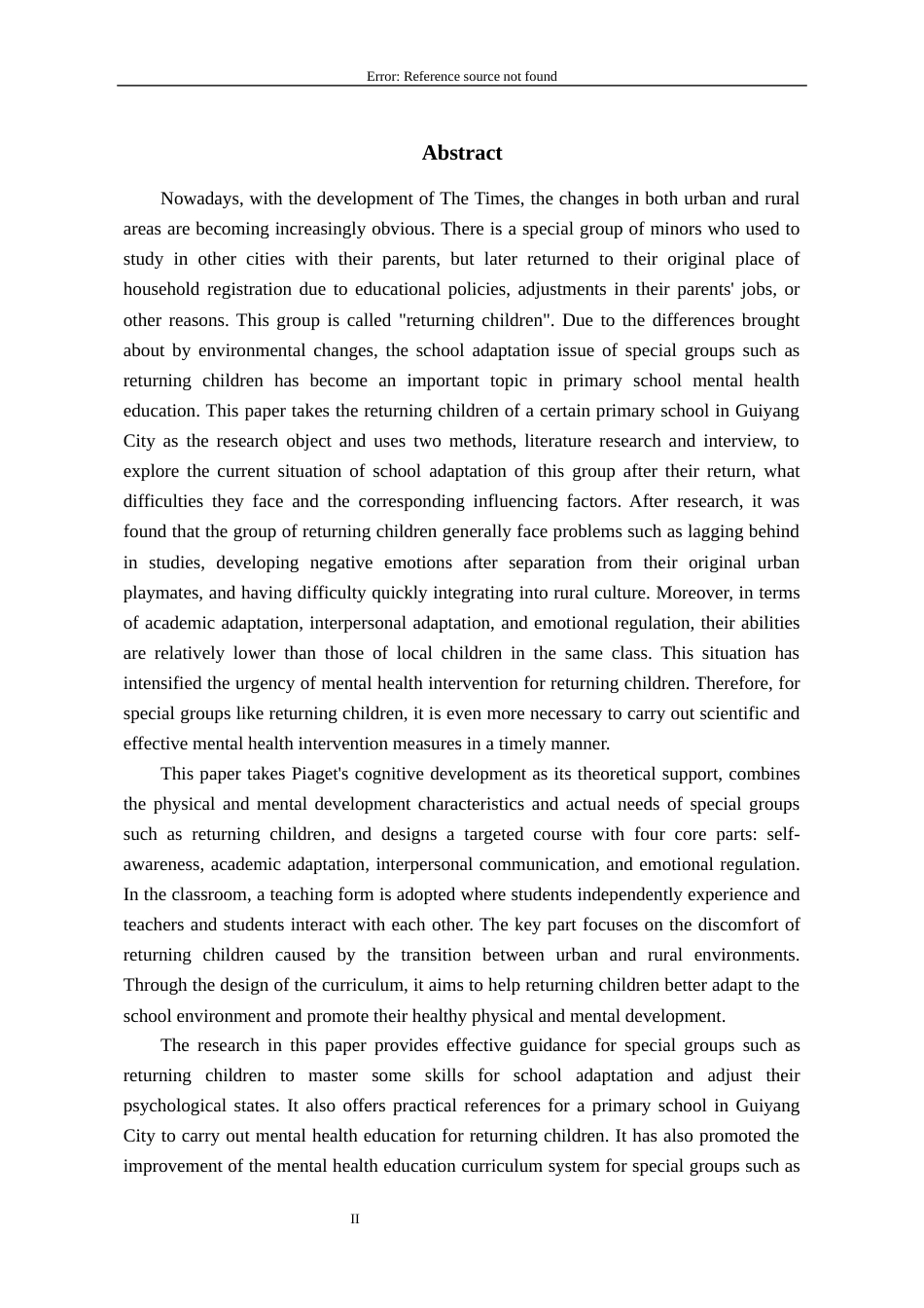 26年WH应用心理学 提高回流儿童学校适应的心理健康教育课程设计研究6.06-AI7.55-约22486字符(22313字).docx_第2页