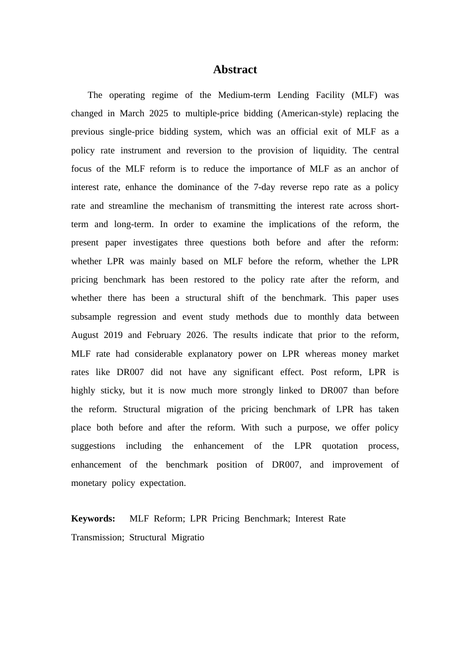 26年WH金融工程 基于MLF改革前后的LPR定价基准的结构性迁移实证研究16.34-AI12.33-约14308字符.docx_第2页
