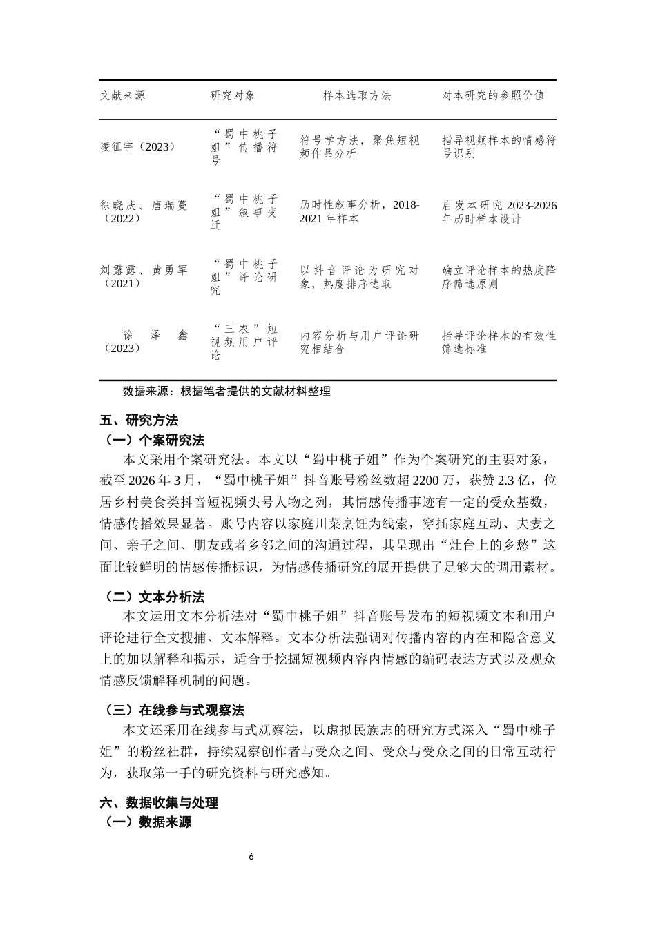 26年WH传播学 乡村美食类短视频的情感传播研究——以“蜀中桃子姐”为例8.99-AI14.82_1-约14153字符.docx_第9页