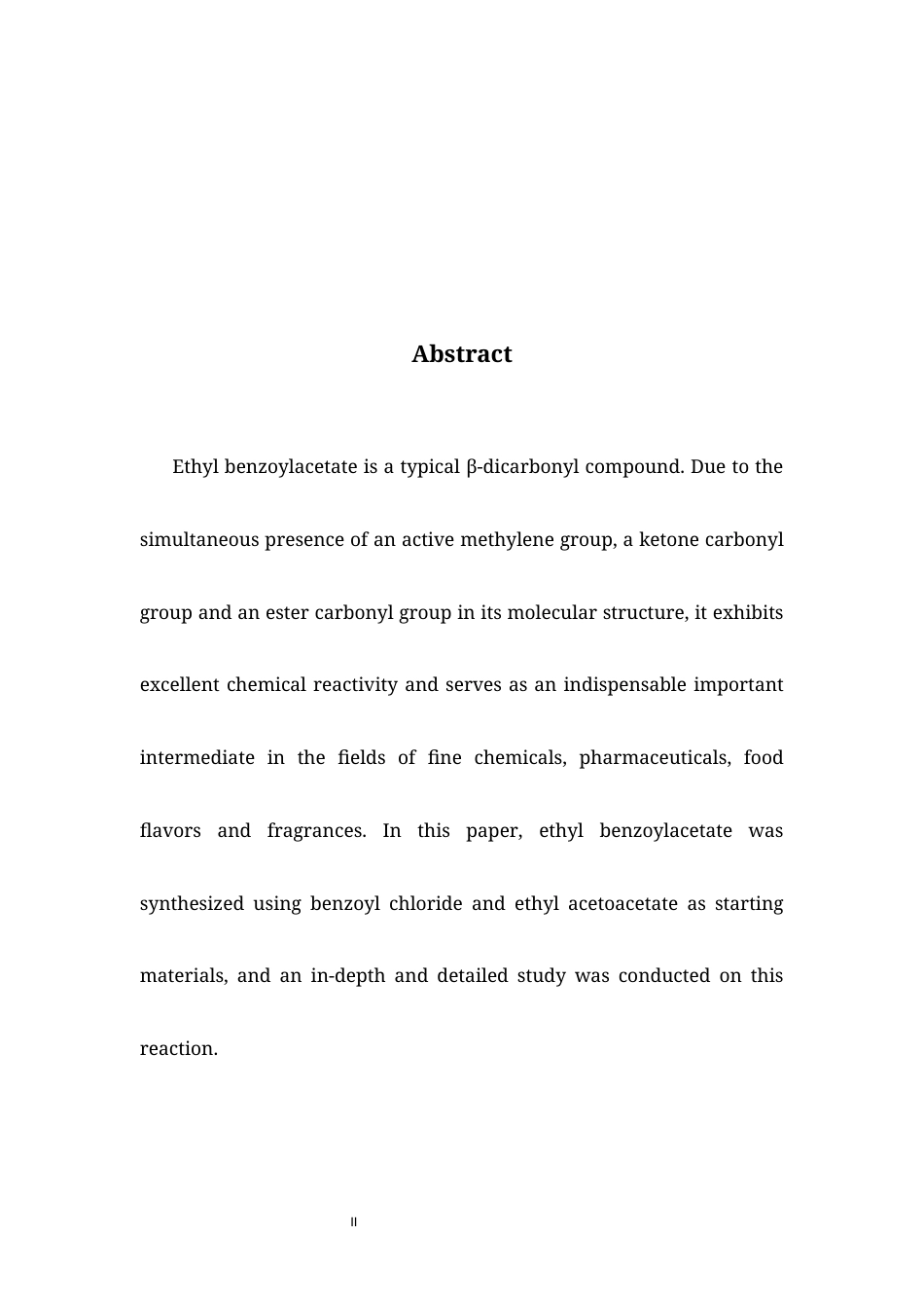 26年WH化学 苯甲酰乙酸乙酯的合成研究8.93-AI0.0-约3931字符.docx_第2页