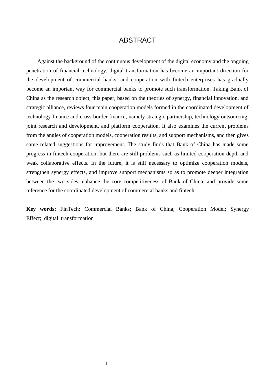 26年WH金融学 金融科技与商业银行的合作模式及协同效应分析研究——以中国银行为例6.07-AI12.51-约17593字符.docx_第2页