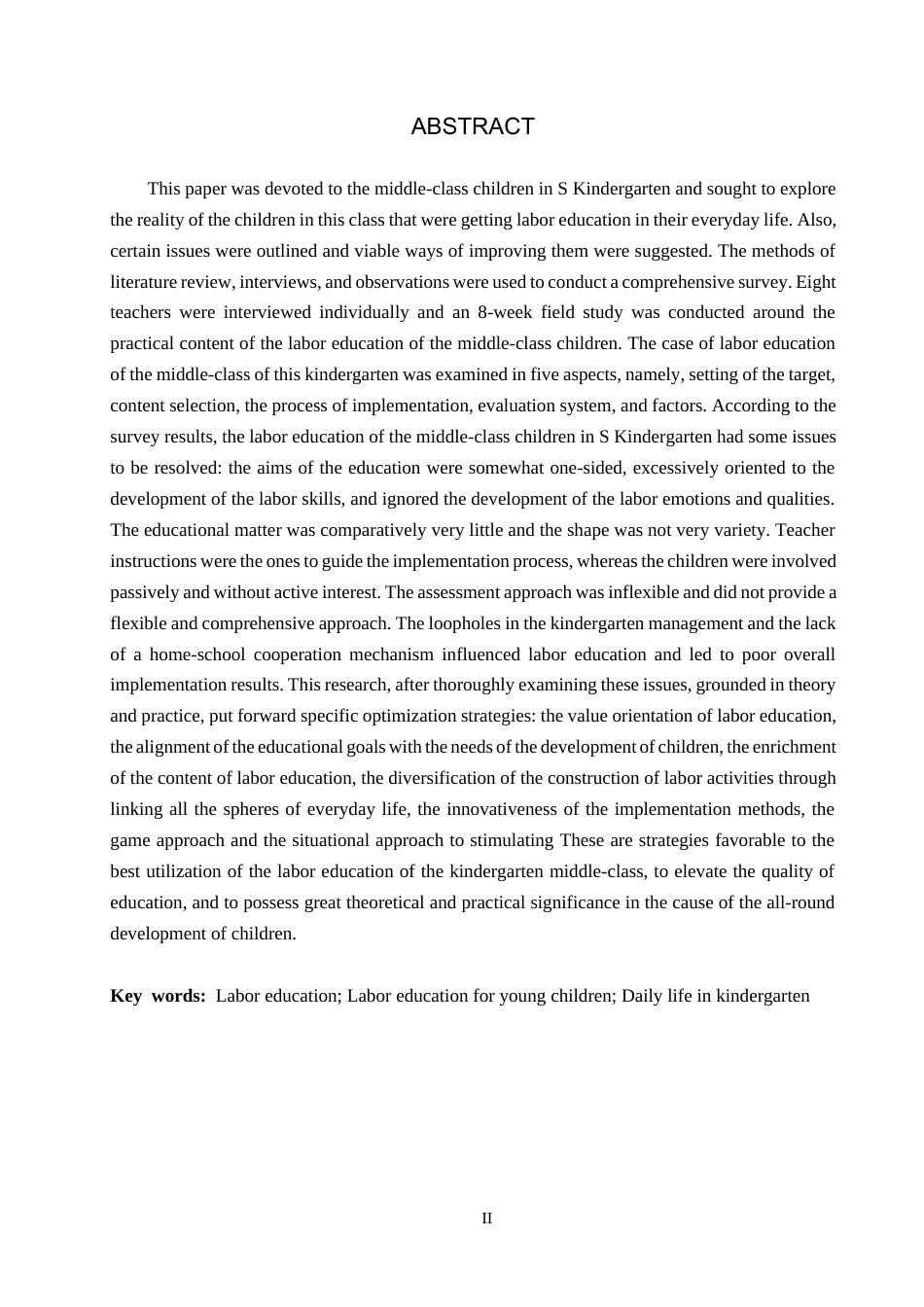 26年WH学前教育 幼儿园中班一日生活中劳动教育现状及对策研究——以S幼儿园为例9.66-AI0.0(16852字).docx_第2页