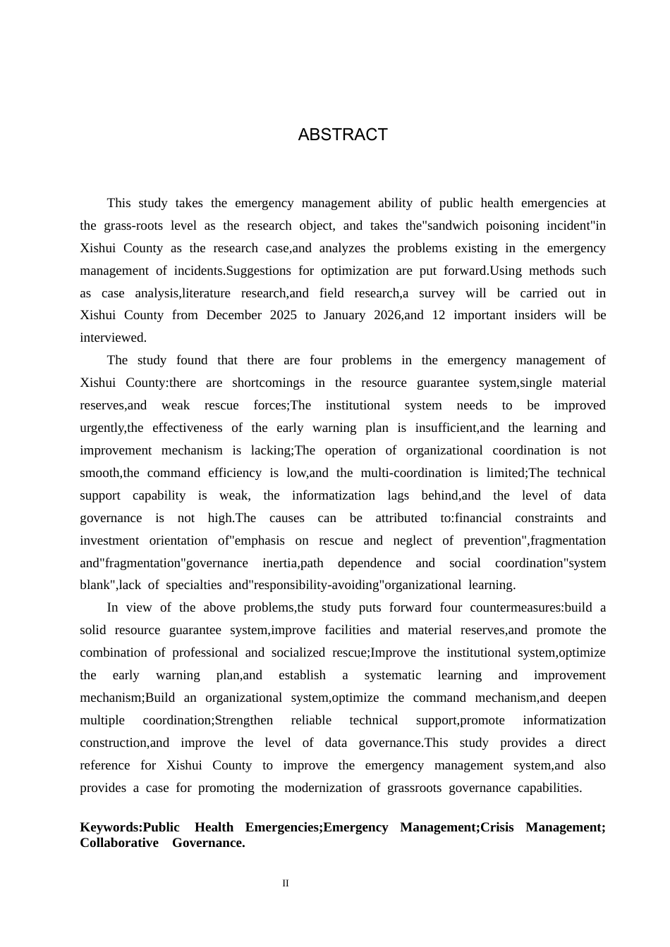 26年WH行政管理 习水县突发公共卫生事件应急管理问题研究——以习水县三明治中毒事件为例5.31-AI11.95-约27395字符.docx_第2页