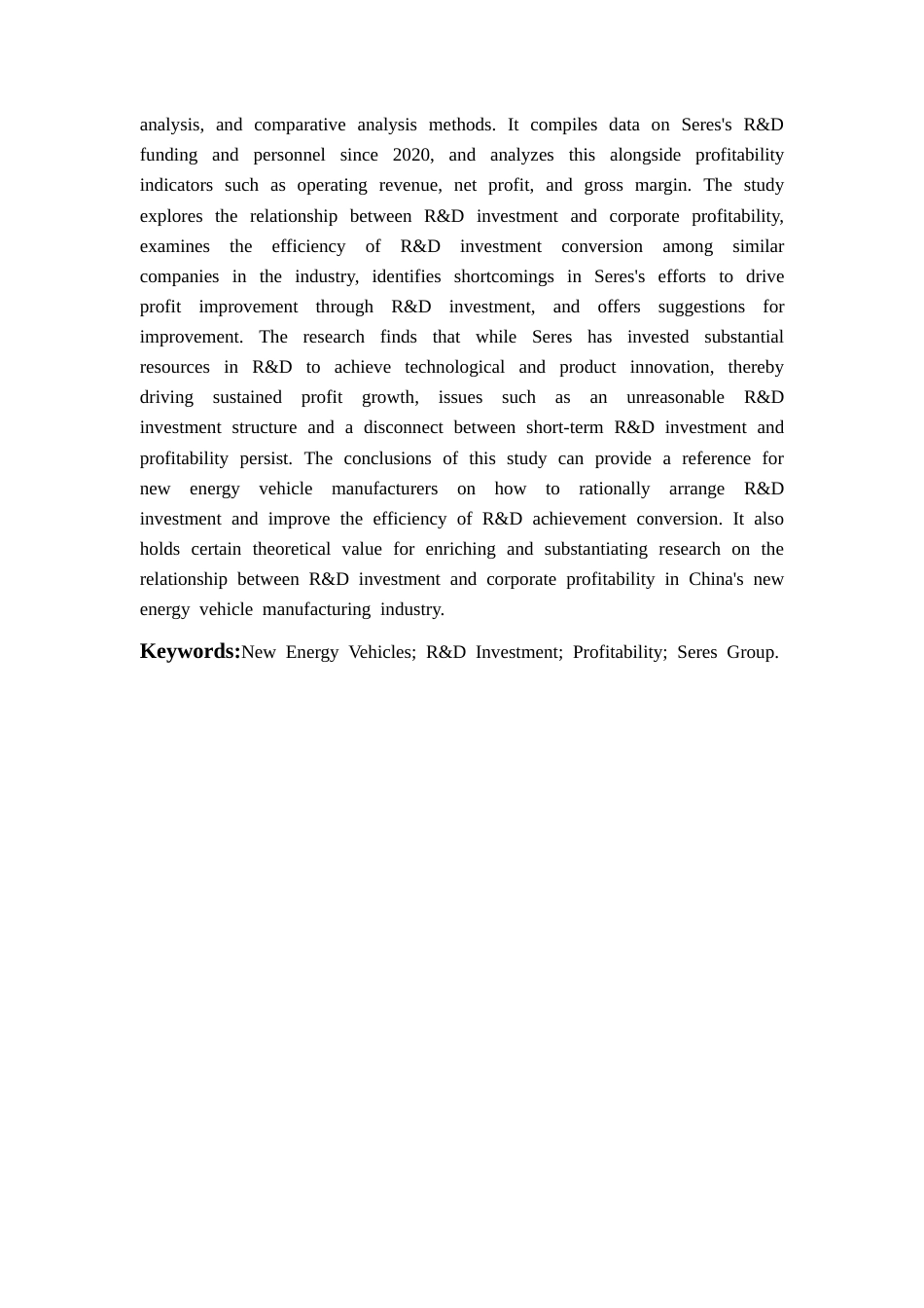 26年WH会计学本科 研发投入驱动赛力斯集团盈利能力提升研究11.8-AI15.13-约15311字符.docx_第2页