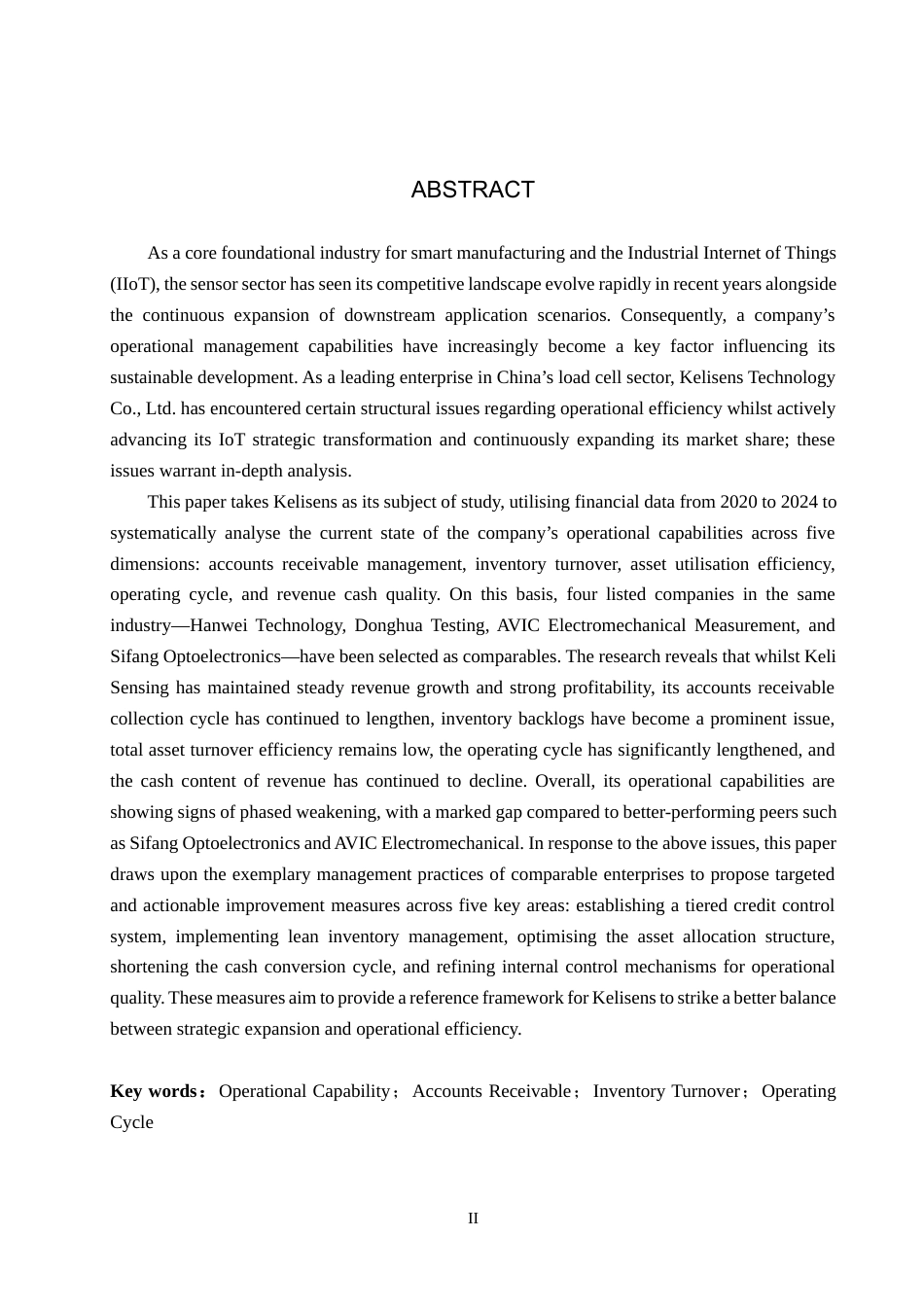 26年WH会计学本科 柯力传感营运能力问题及对策研究9.78-AI11.26(17764字).docx_第2页