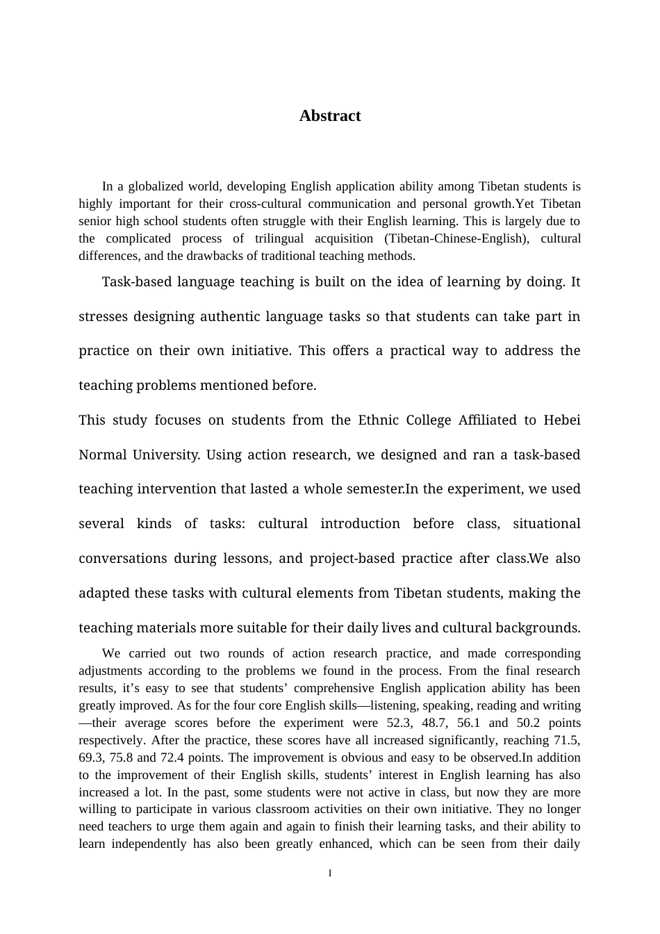 26年WH英语 Action Research on Enhancing English Application Competence of Tibetan High School Students Based on Task-Based Teaching Methodology1.31-AI28.99-基于任务型教学法提高西藏高中生英语应用能力的语言行动研究1.31-AI28.99-约61054字符.docx_第1页