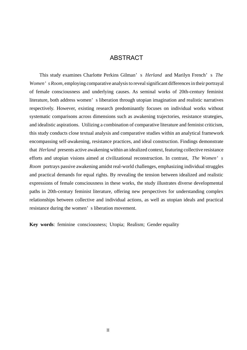 26年WH英语《她的国》与《醒来的女性》女性意识差异研究(7147字).docx_第3页