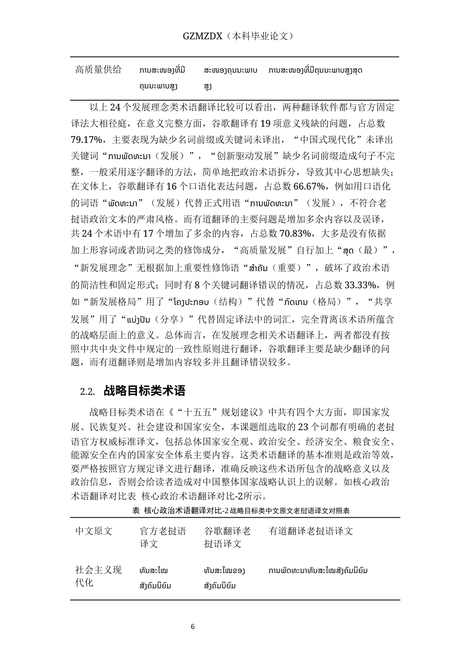 26年WH老挝语 谷歌翻译与有道翻译的老挝语译文用词差异研究——以《“十五五”规划建议》老挝语译文为例0.56-AI3.89-约10325字符(18101字).docx_第7页