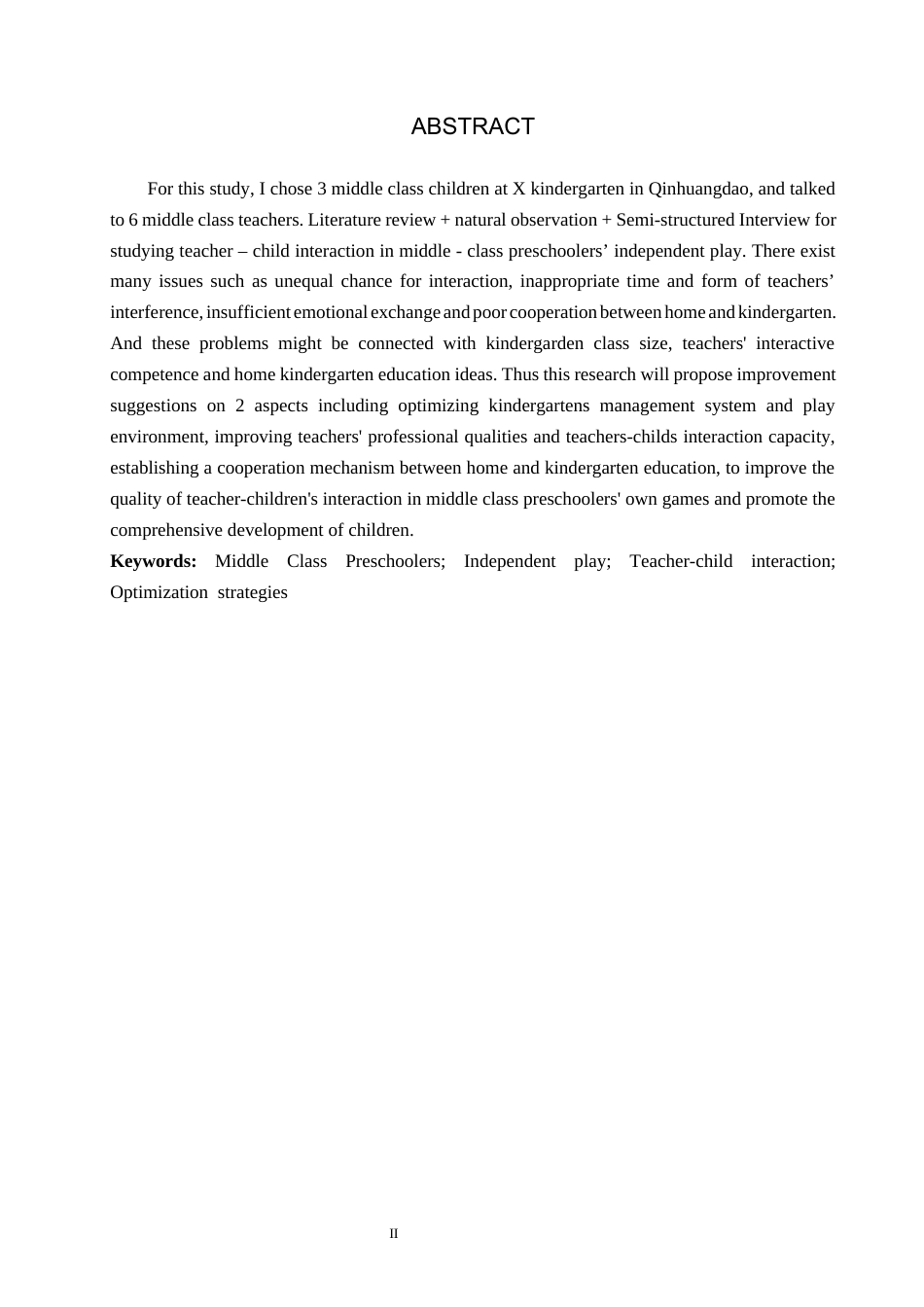 26年WH学前教育本科 中班幼儿自主游戏师幼互动的优化策略研究——以秦皇岛市X幼儿园为例11.0-AI3.79(25435字).docx_第2页