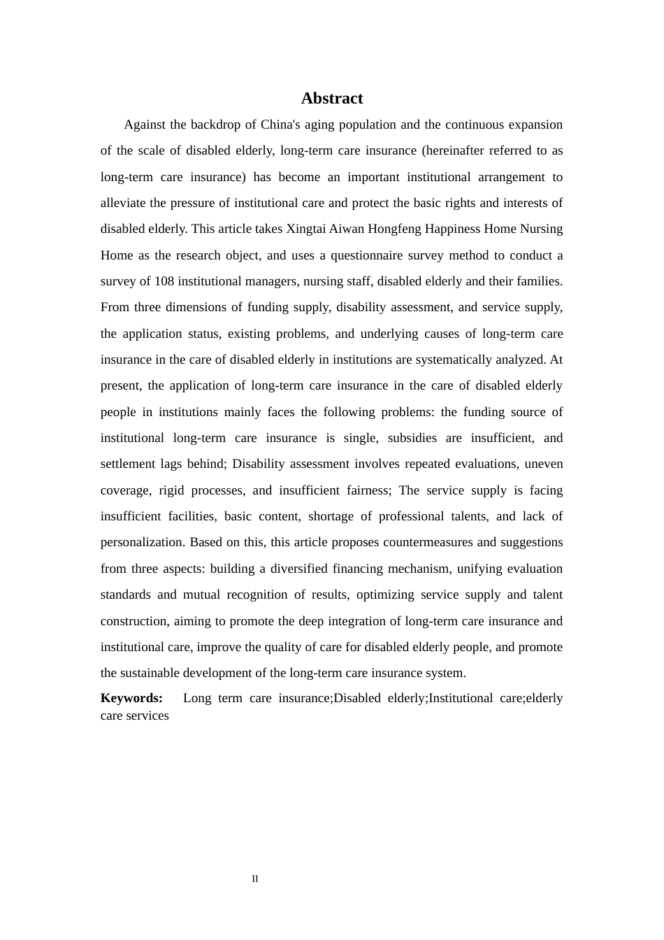 26年WH家政学 长护险应用于机构失能老人照护的现状及对策研究 ——以爱晚红枫养老院为例8.64-AI14.29-约17267字符.docx_第2页