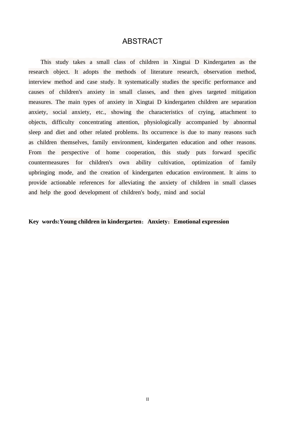 26年WH学前教育 小班幼儿焦虑情绪表现及对策研究10.39-AI20.09(15279字).docx_第4页