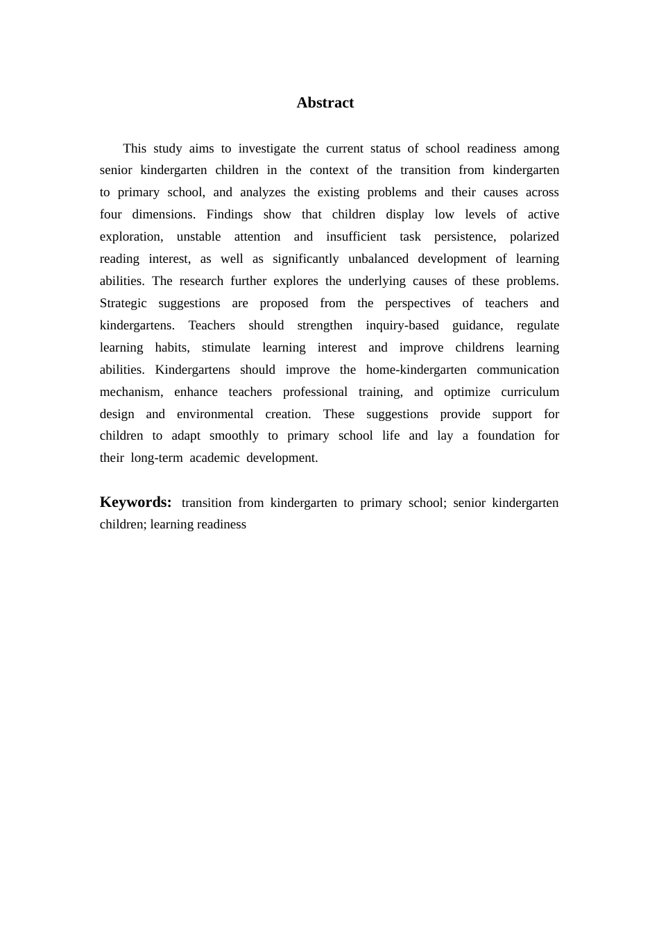 26年WH学前教育 《幼小衔接背景下大班幼儿学习准备的现状及对策研究》4.09-AI9.17-约16439字符(16680字).docx_第3页