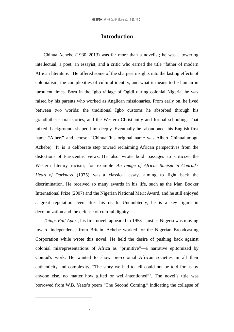 26年WH英语 殖民语境下的文化瓦解与重构——阿契贝《瓦解》中的文化冲突研究3.74-AI6.94-约66313字符.docx_第5页