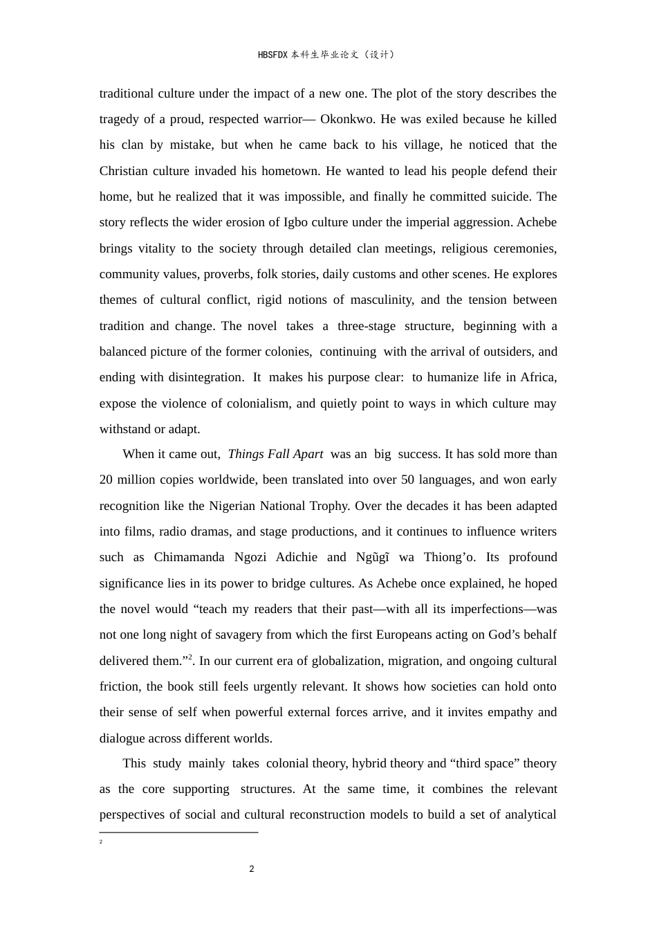 26年WH英语 殖民语境下的文化瓦解与重构——阿契贝《瓦解》中的文化冲突研究3.74-AI6.94-约66313字符.docx_第6页