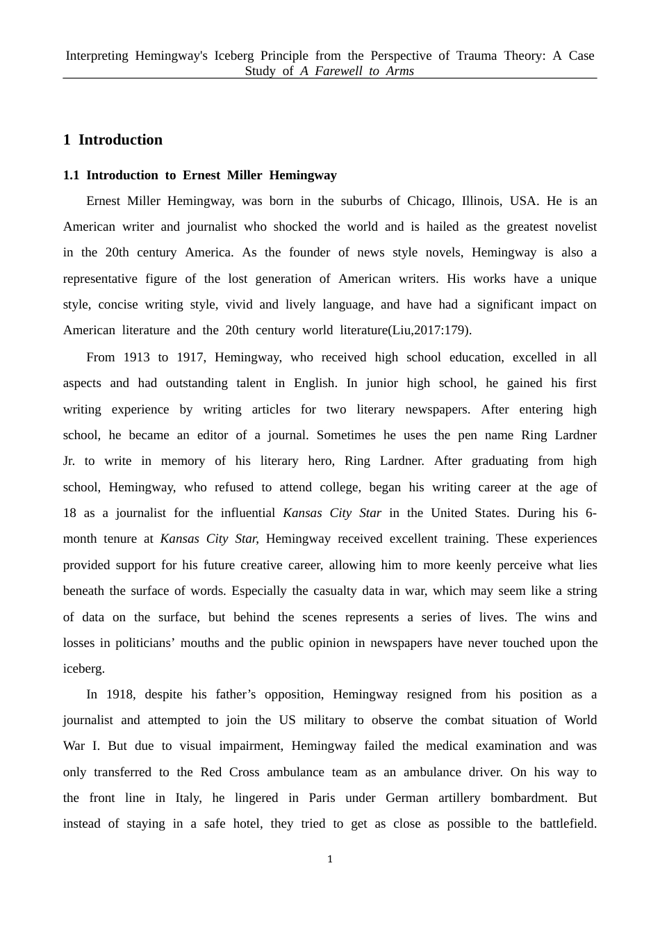 26年WH英语 从创伤理论解读海明威的冰山原则--以《永别了，武器》12.94-A124.69为例-约47603字符.docx_第5页