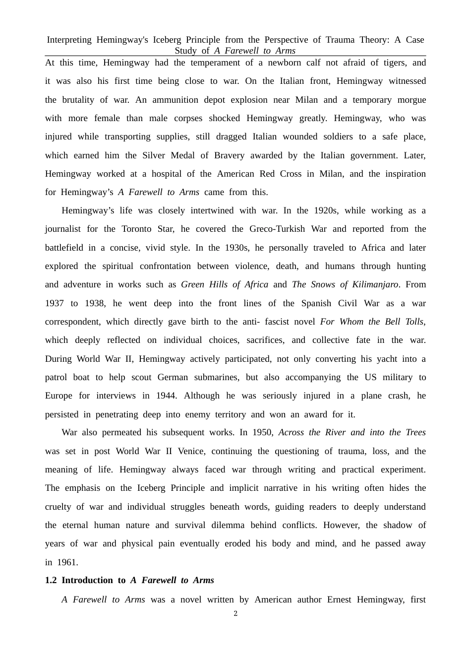 26年WH英语 从创伤理论解读海明威的冰山原则--以《永别了，武器》12.94-A124.69为例-约47603字符.docx_第6页