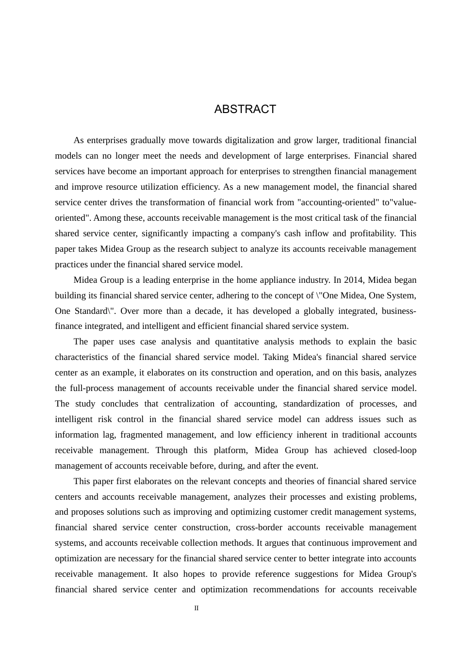 26年WH财务管理 财务共享模式下企业应收账款管理研究——以美的集团为例15.04-AI12.39-约22516字符.docx_第2页