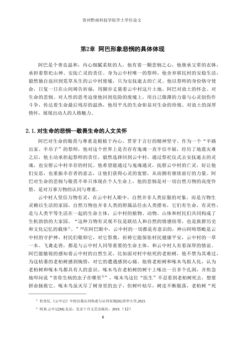 26年WH汉语言文学 浅论《云中记》中阿巴形象的悲悯内涵11.8-AI6.24(16979字).docx_第6页