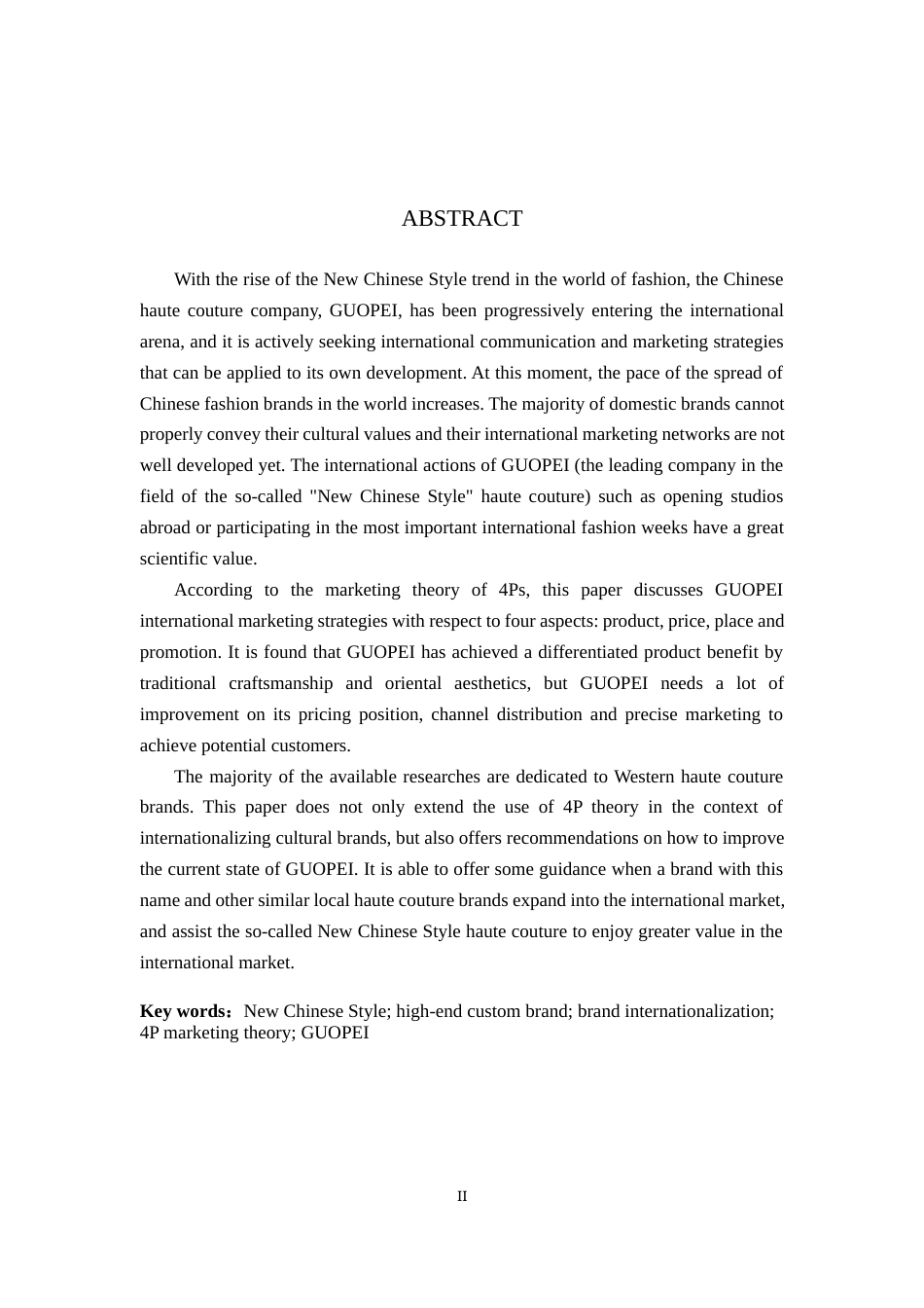 26年WH商务英语 _新中式_浪潮下服装品牌的国际营销策略研究—以以 G U O P E I 高定服装为例(8181字).docx_第3页