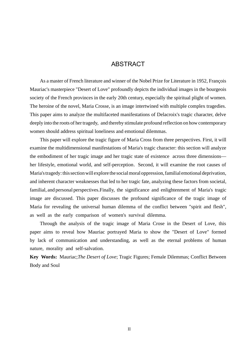 26年WH汉语言文学 浅析《爱的荒漠》中玛丽亚·克罗丝的悲剧形象8.34-AI9.86(13618字).docx_第2页