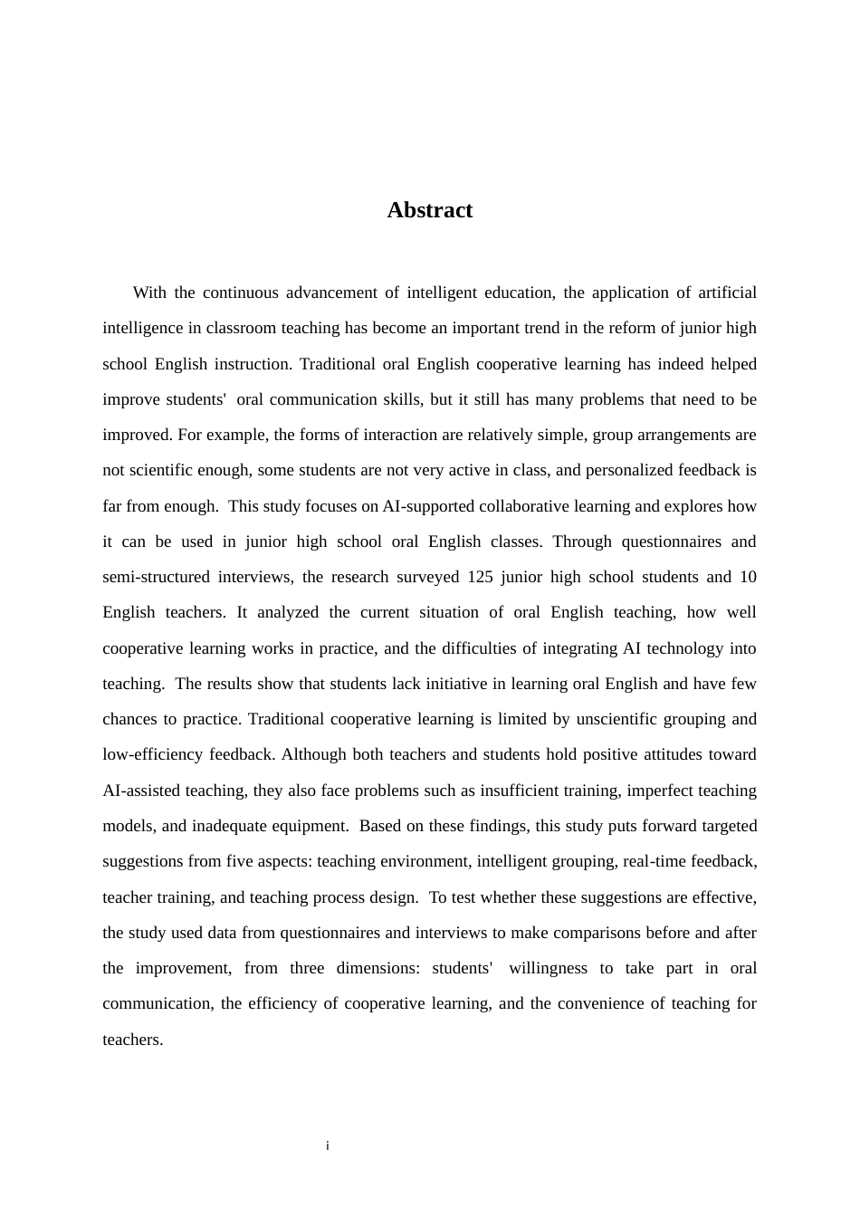 26年WH英语 A Study on the Application of AI-Empowered Collaborative Learning in Junior-High-School Oral English InstructionAI赋能合作教学法在初中英语口语教学中的应用探究0.78-AI35.62-约50046字符(11342字).docx_第5页