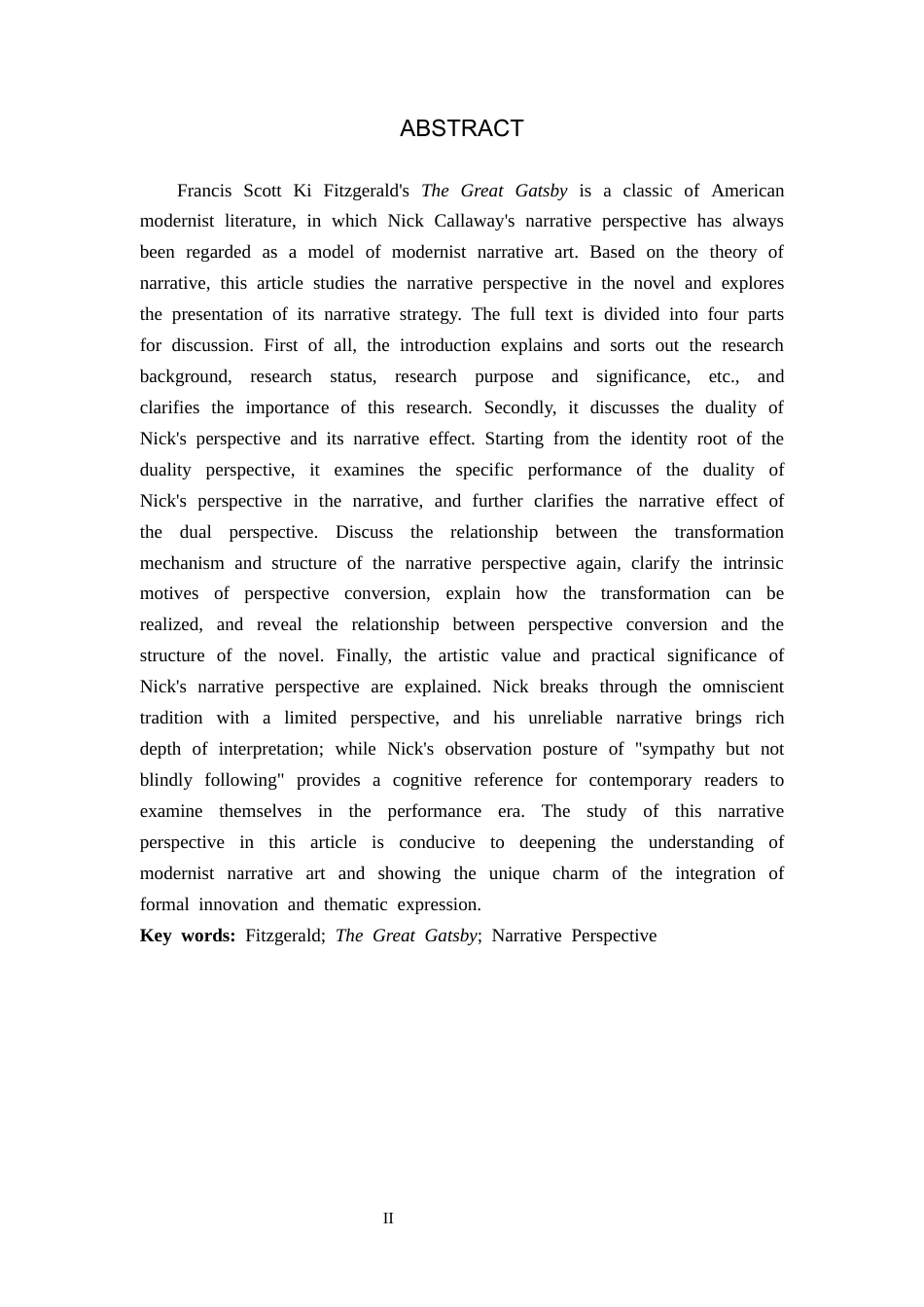 26年WH汉语言文学 浅析《了不起的盖茨比》的双重性叙事视角9.65-AI2.96(14451字).docx_第2页