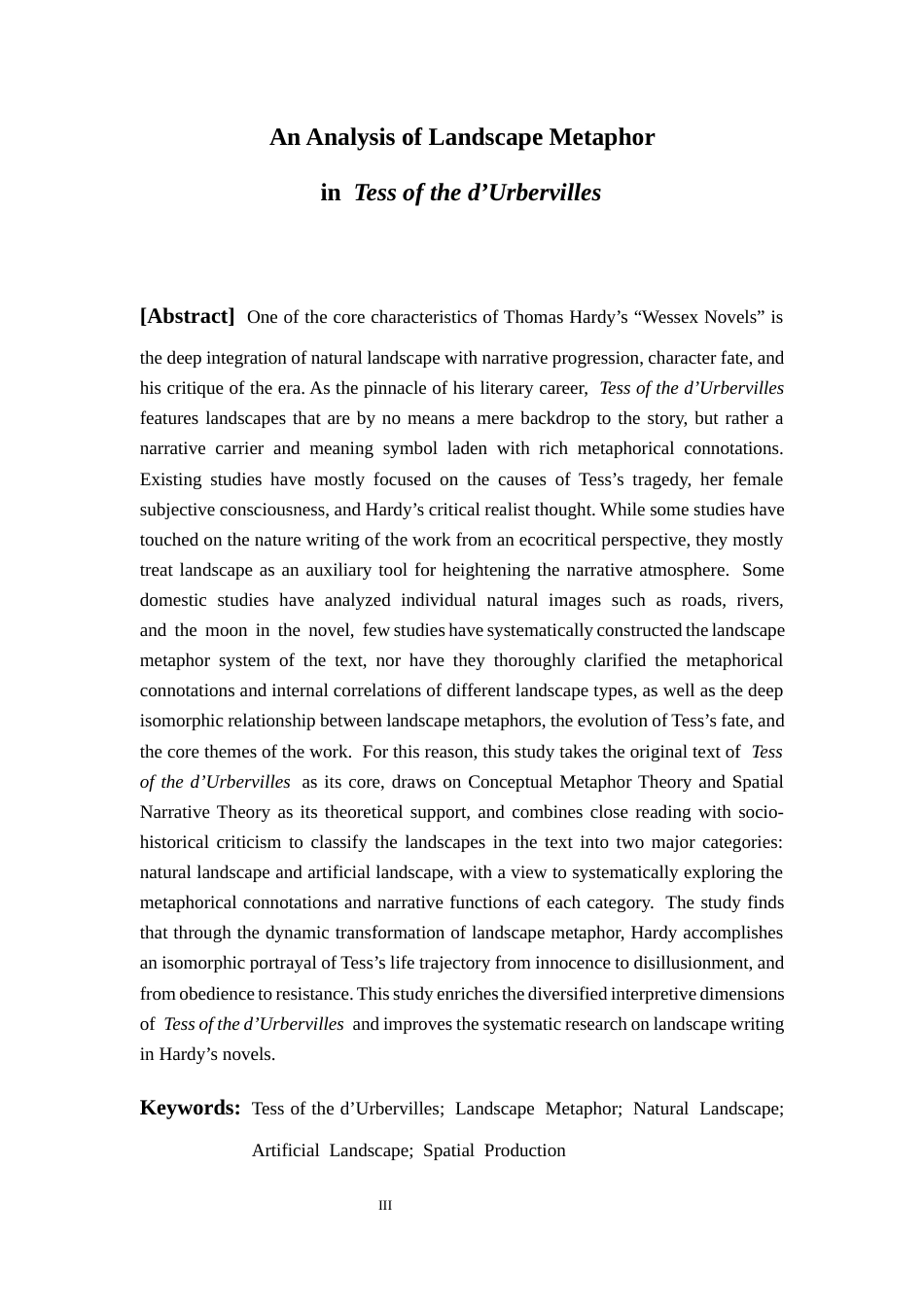 26年WH英语 《德伯家的苔丝》中的景观隐喻探析2.41-AI35.22-约78100字符.docx_第3页