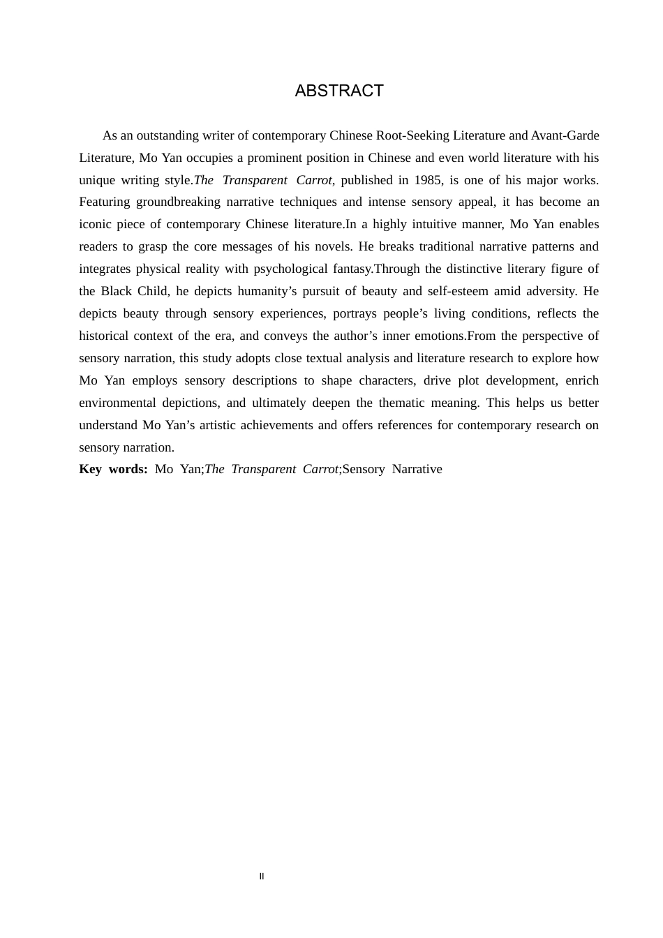 26年WH汉语言文学 论《透明的红萝卜》中的感官叙事8.64-AI7.06(14951字).docx_第2页