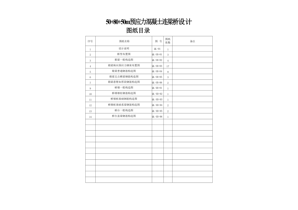 26年WP土木工程_ 预应力混凝土连续梁桥设计附件图纸.pdf_第2页