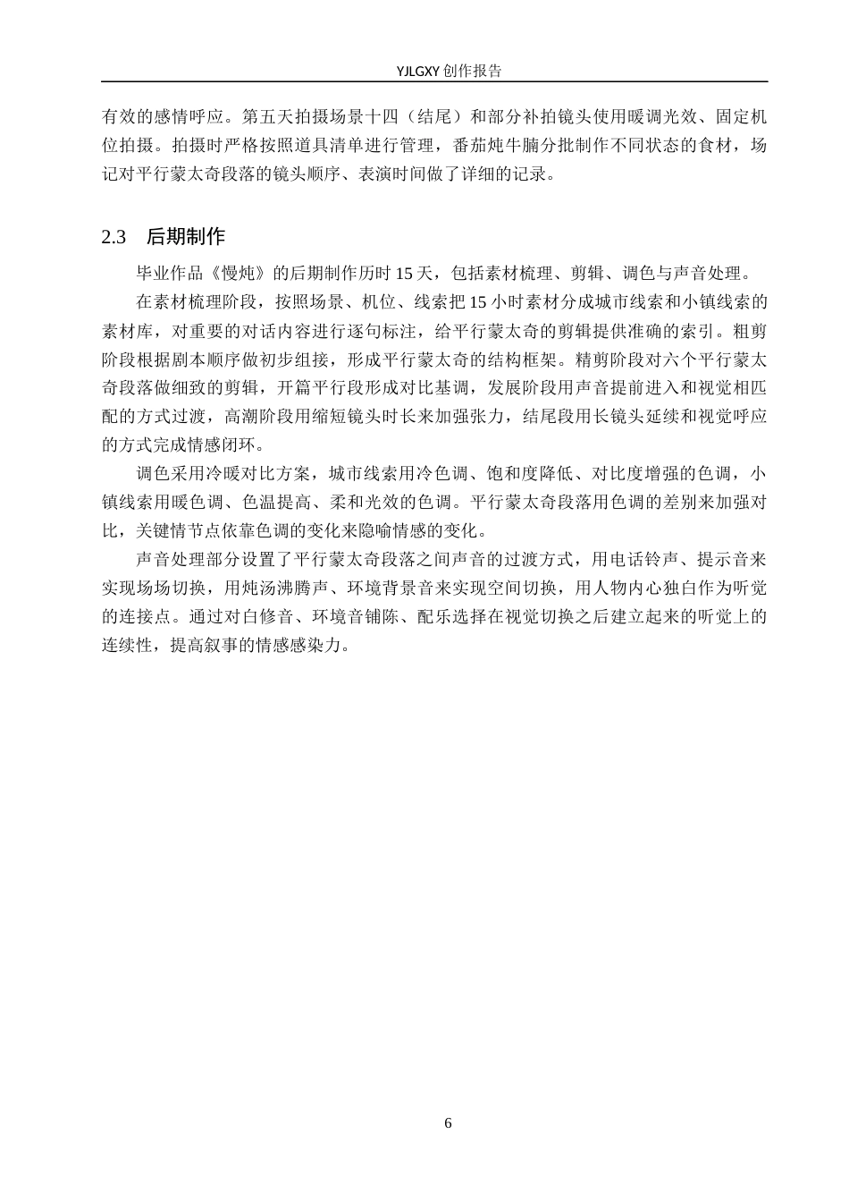 26年WP影视技术 毕业作品《慢炖》中平行蒙太奇对叙事的作用-AI(21320字).docx_第9页