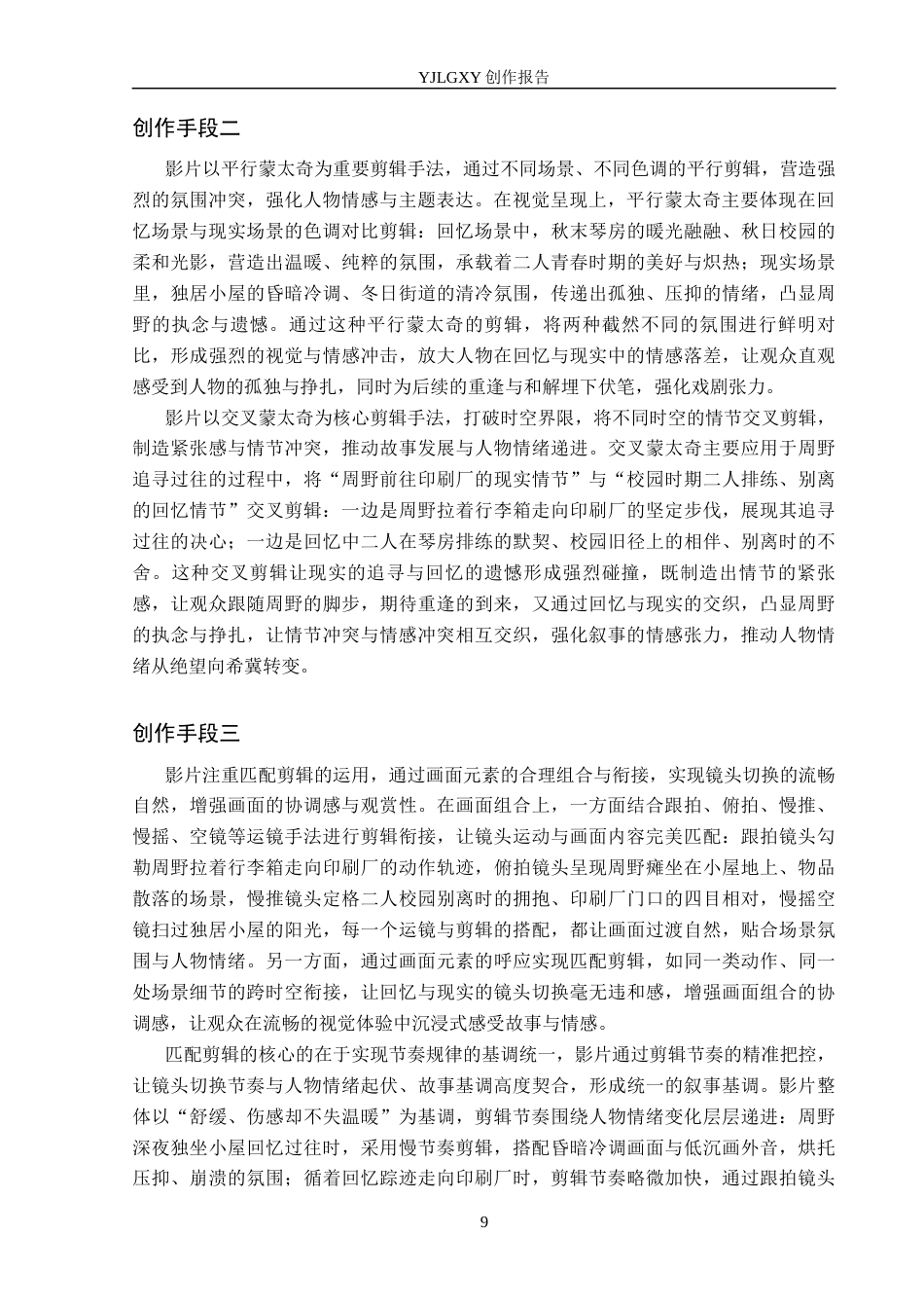 26年WP广播电视编导 毕业作品《未完成的终章》的“剪辑思维”阐述1.13-AI17.76(25164字).docx_第9页