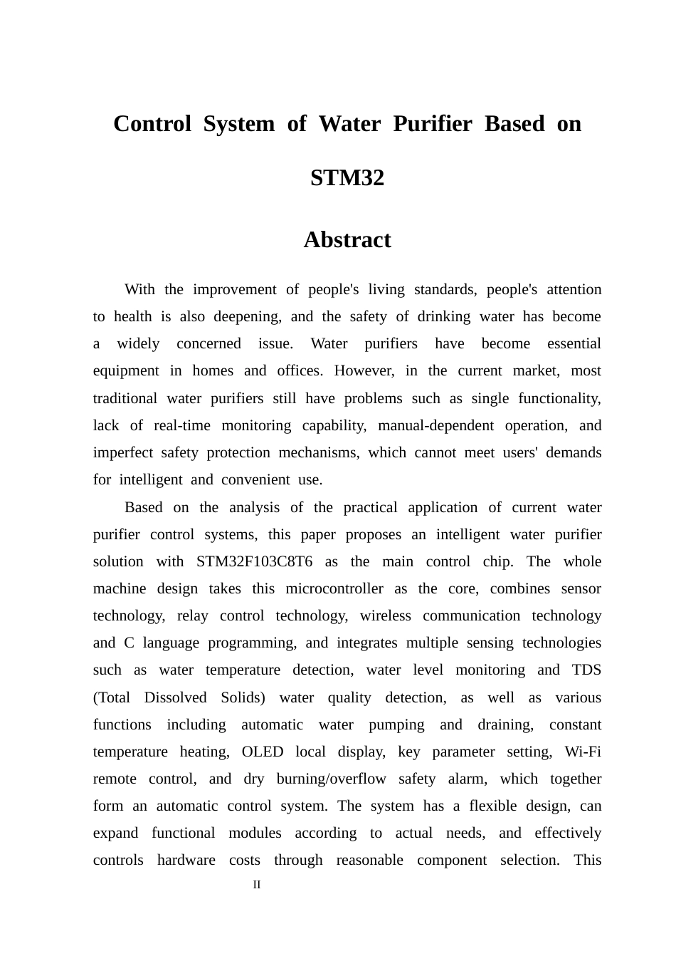 26年WP通信工程 基于STM32的净水机控制系统17.01-AI43.13.docx_第2页