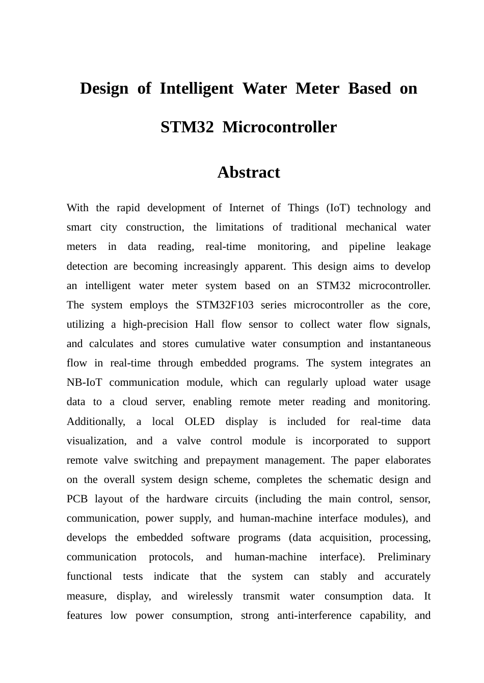 26年WP通信工程 基于 STM32 单片机的智能水表设计8.99-AI72.28.doc_第2页
