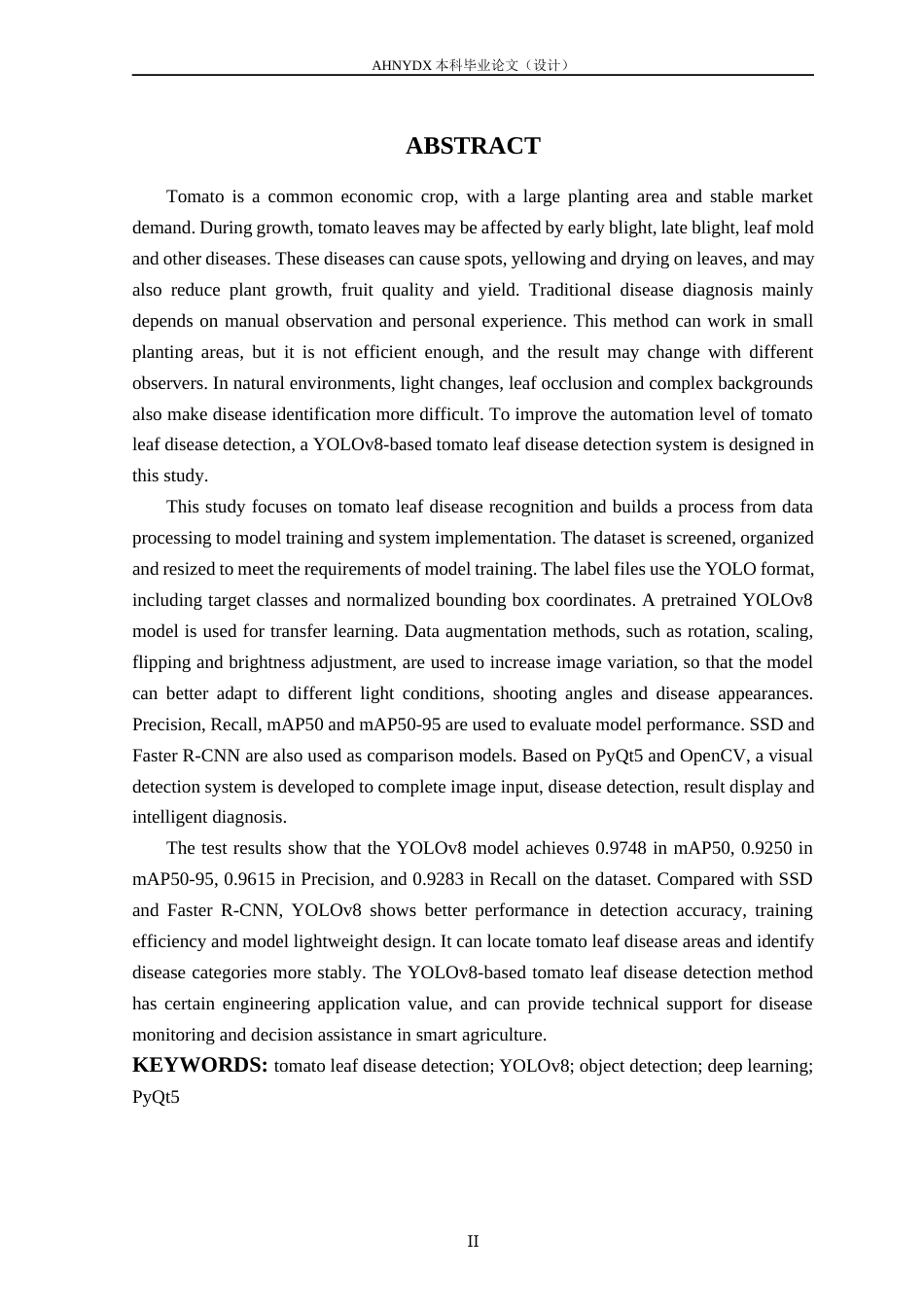 26年WP计算机科学与技术 基于 YOLOv8 的番茄叶片病害检测系统设计与实现21.38-AI通过(13470字).docx_第3页