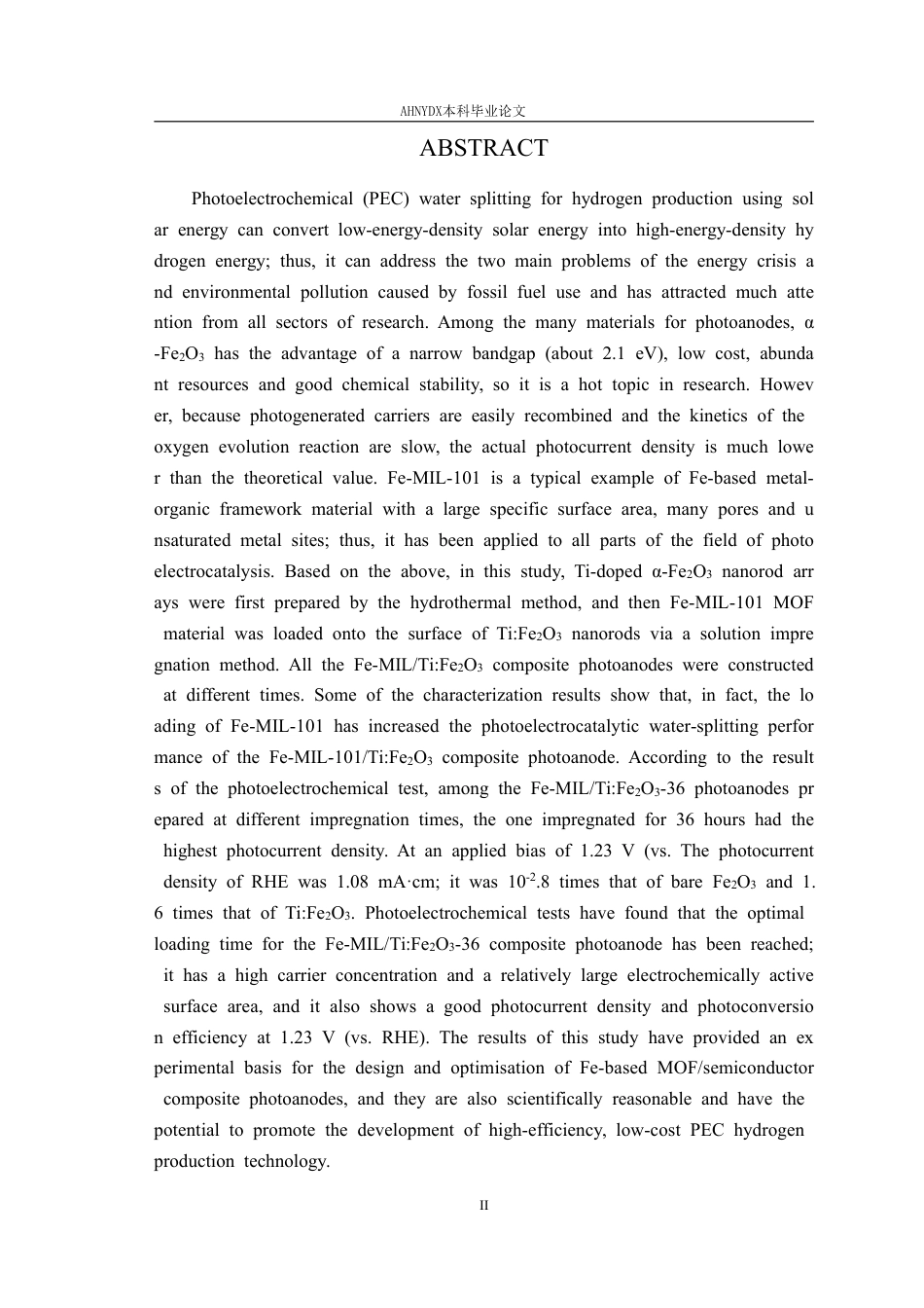 26年WP包装工程 Fe-MOFsFe2O3复合光阳极的制备及其光电催化分解水性能研究17.73-AI通过_1-约21795字符.pdf_第5页