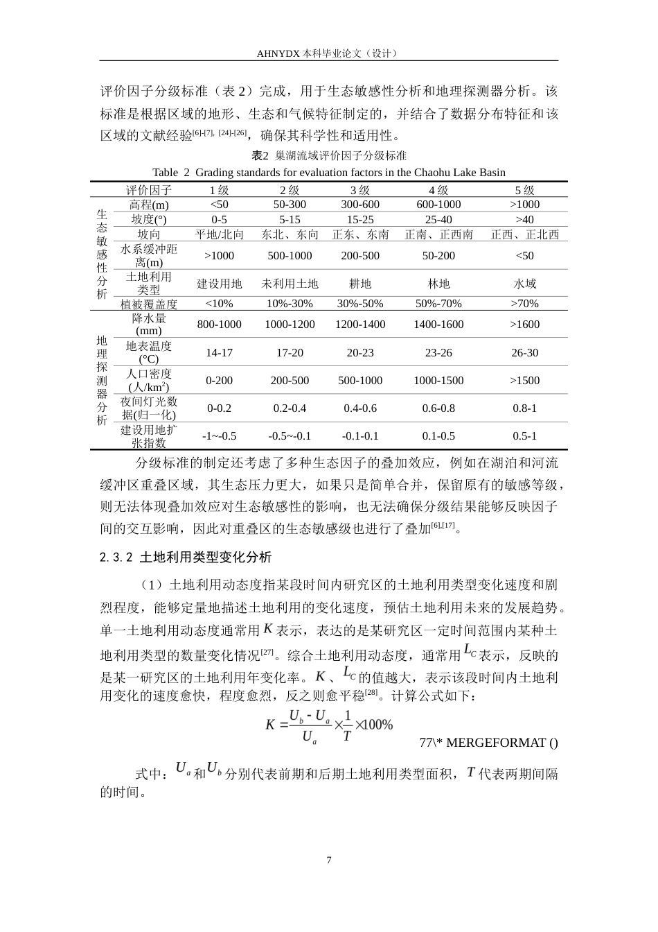 26年WP地理信息科学 巢湖流域土地利用与生态敏感性时空变化与耦合关系研究13.89-AI通过_1(17658字).docx_第10页