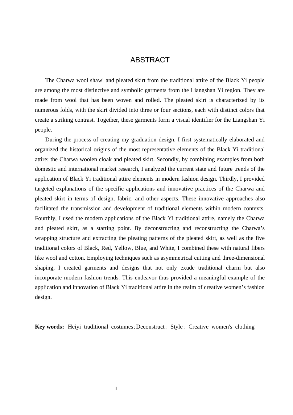 26年WP服装与服饰设计 黑彝传统服饰在创意女装设计中的应用与创新18.01-AI(10196字).docx_第2页