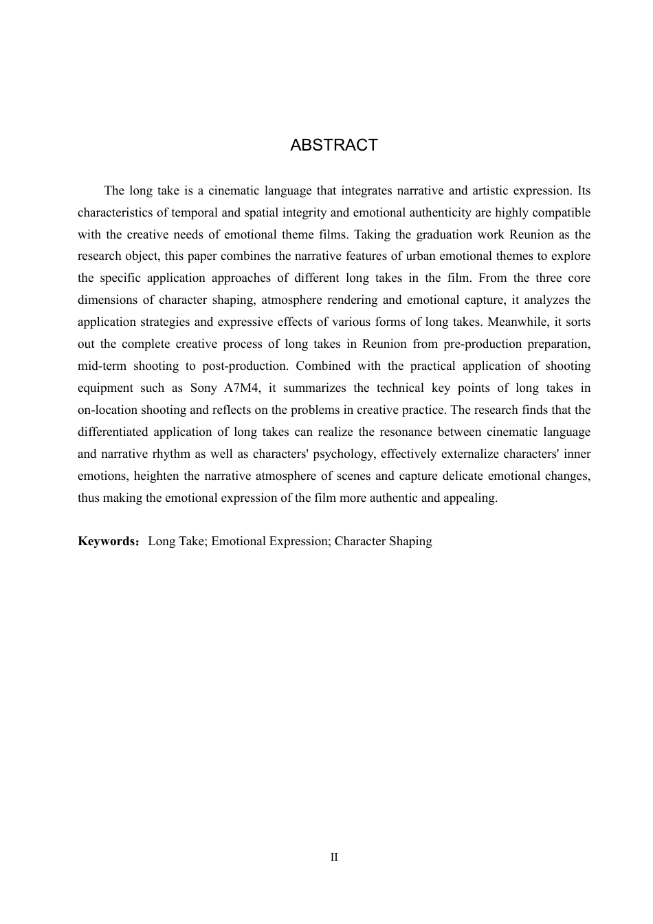 26年WP影视技术 毕业作品《重逢》中长镜头的应用-AI-约27777字符.pdf_第2页