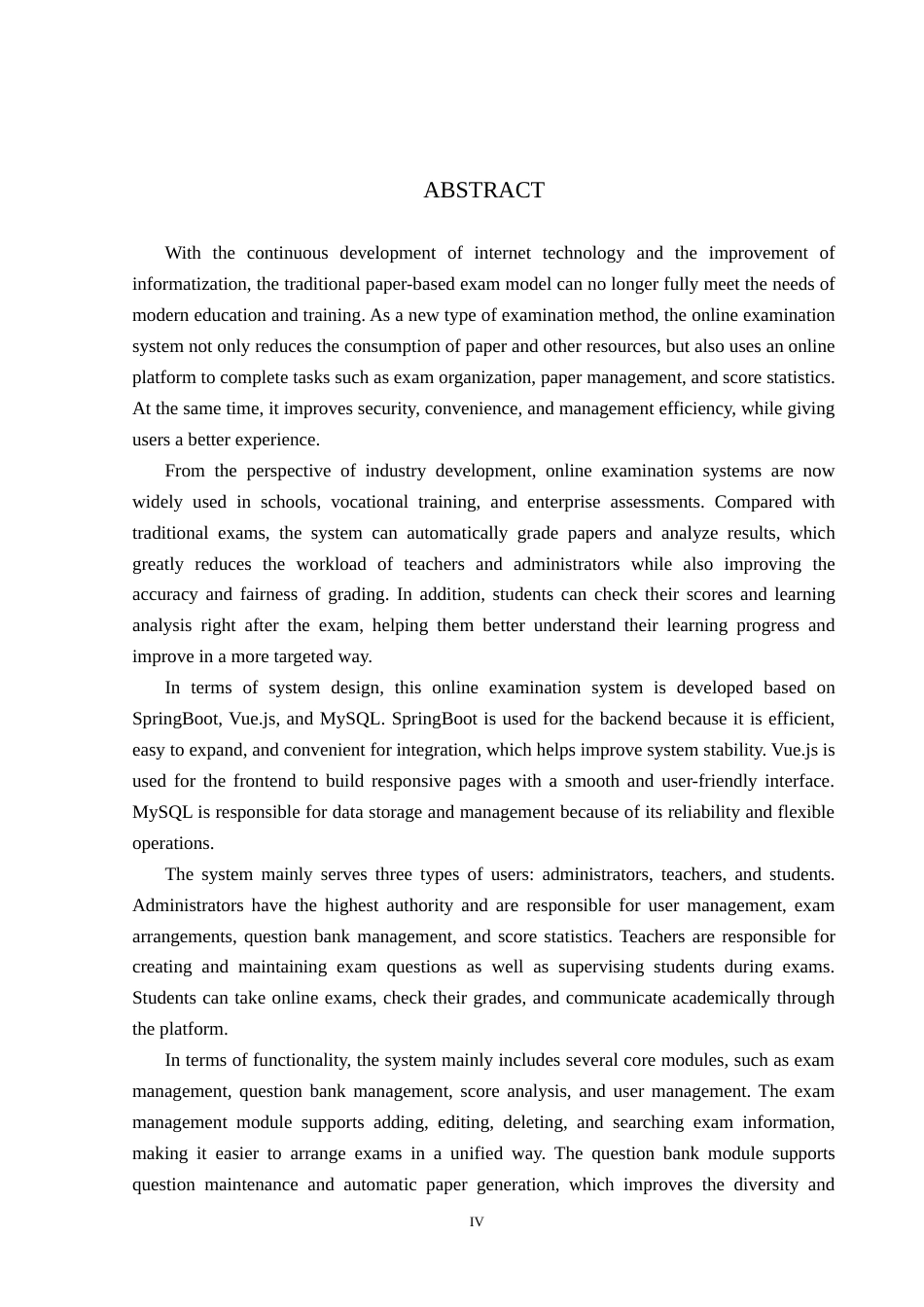 26年WP计算机科学与技术 基于Spring Boot  Vue的在线考试系统的设计与实现14.27-AI33.1_1(16078字).docx_第2页