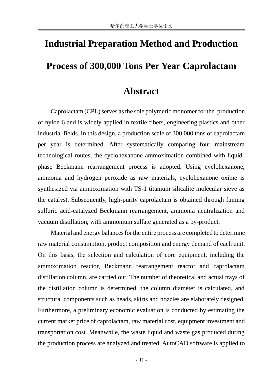 26年WP化学工程与工艺 年产30万吨己内酰胺的生产工艺设计10.01-AI24.22_1(24150字).docx_第2页