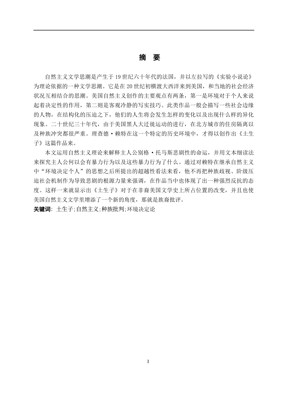 26年WP英语 从自然主义视角分析《土生子》0.37-AI3.76(10014字).docx_第2页